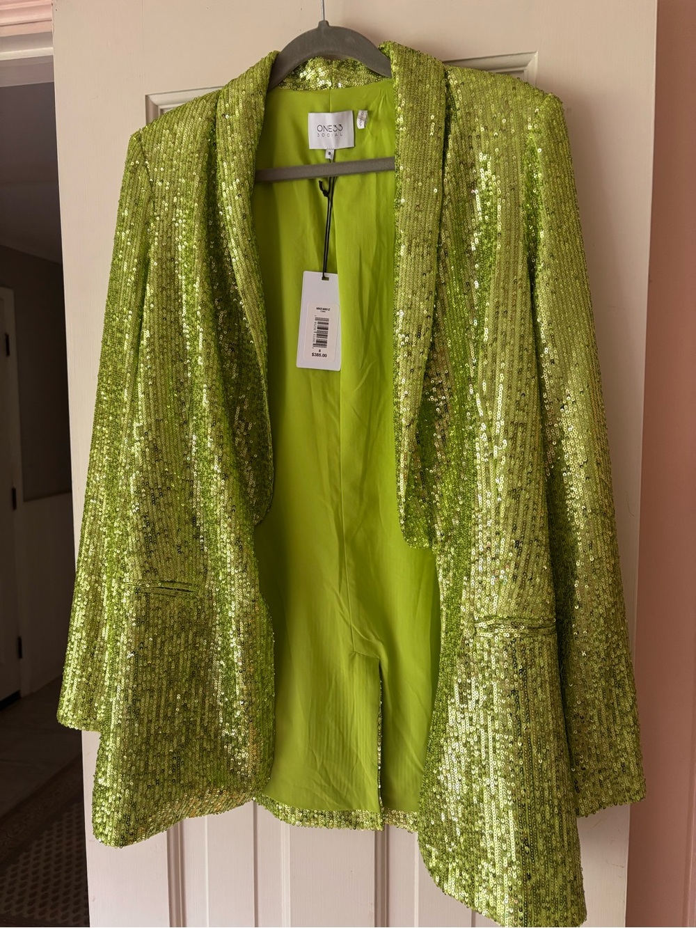ONE33 Social Lime Sequin Blazer